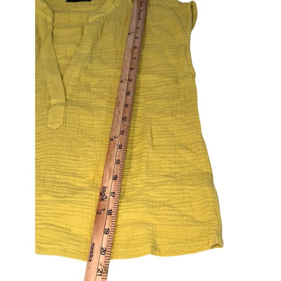 Monrow Womens Sleeveless  mustard color V-Neck Top - Eco-Friendly Organic Cotton - Picture 8 of 9